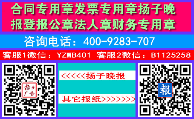 合同专用章发票专用章扬子晚报登报公章法人章财务专用章